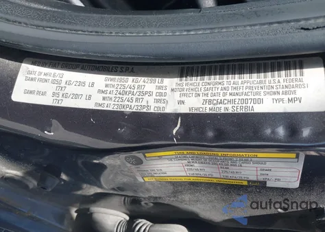 2014 Fiat 500L Lounge from USA, damaged, VIN ZFBCFACH1EZ007001